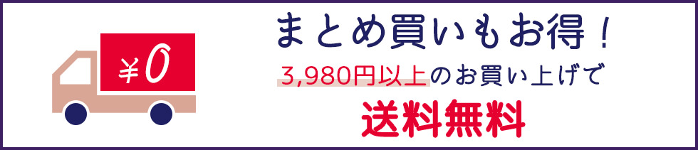 3,980円以上のお買い上げで送料無料